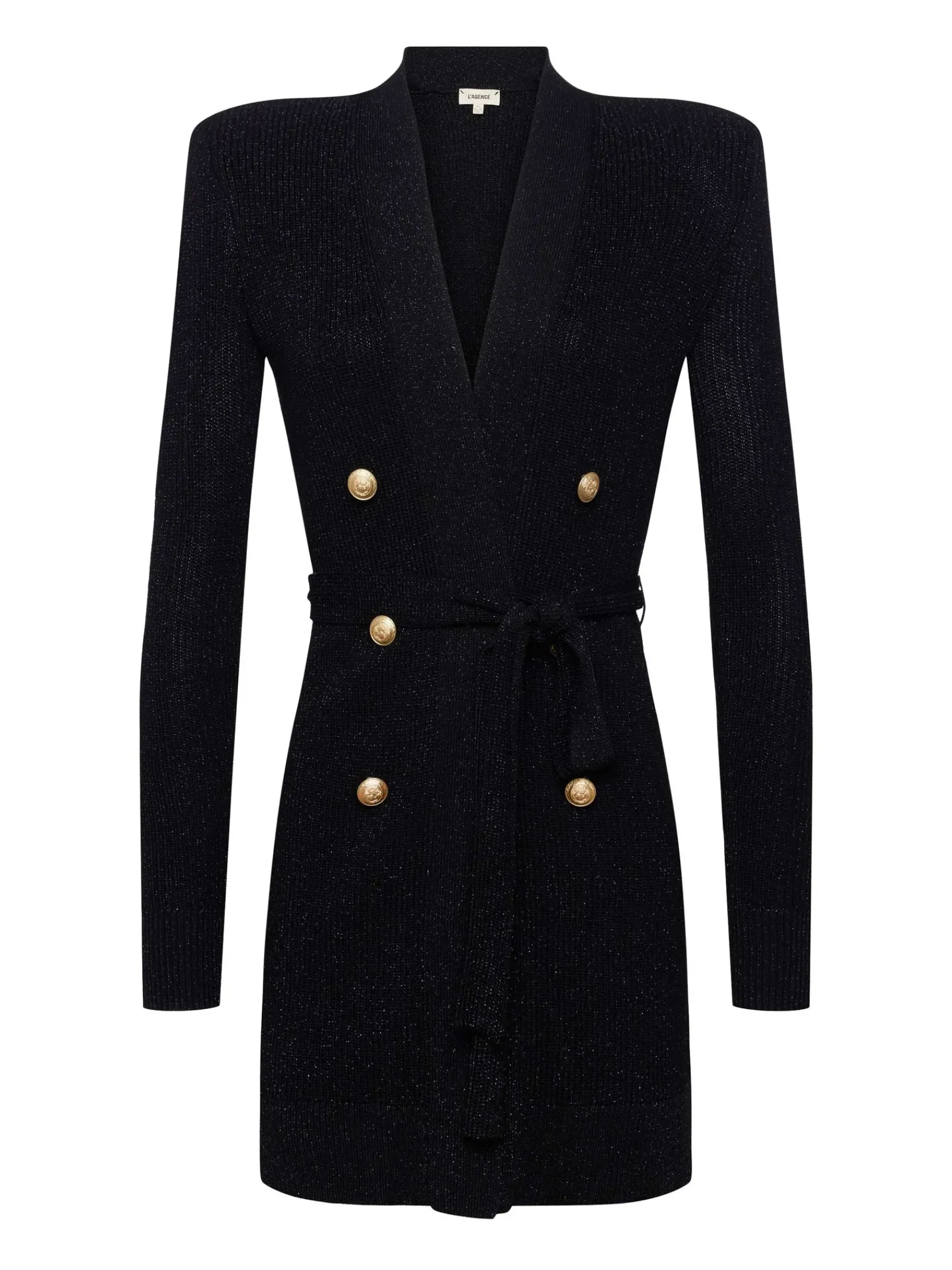 L'AGENCE All Things Black|Back in Stock|Noe Double-Breasted Cardigan Black