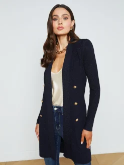 L'AGENCE Spring Collection|Knitwear|Noe Wrap Cardigan Midnight