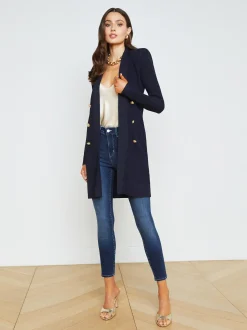 L'AGENCE Spring Collection|Knitwear|Noe Wrap Cardigan Midnight