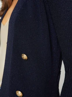 L'AGENCE Spring Collection|Knitwear|Noe Wrap Cardigan Midnight