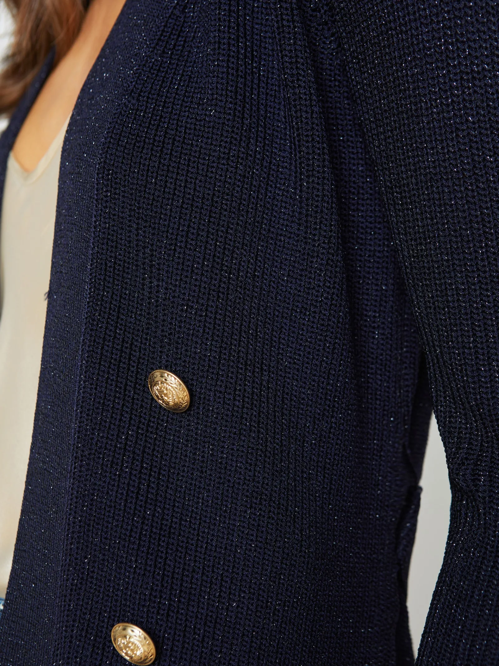 L'AGENCE Spring Collection|Knitwear|Noe Wrap Cardigan Midnight