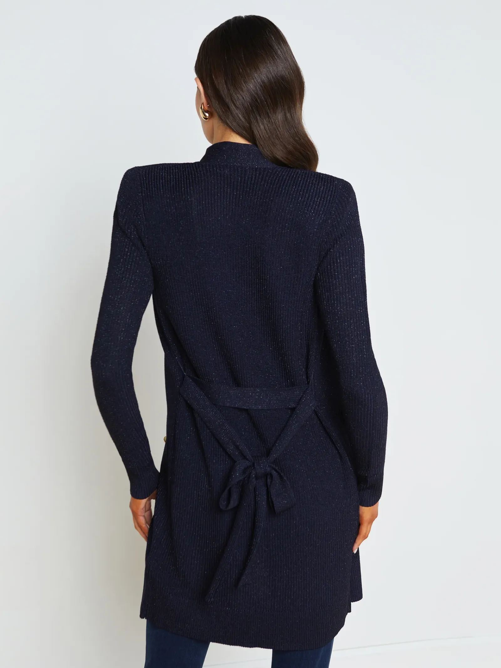 L'AGENCE Spring Collection|Knitwear|Noe Wrap Cardigan Midnight