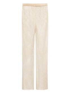 L'AGENCE Spring Collection|Swimwear|Noemi Mesh Cover-Up Pant Champagne