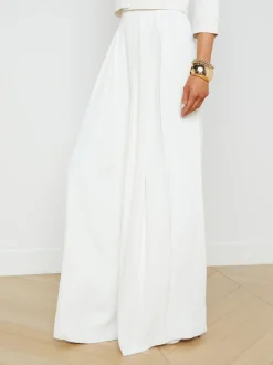 L'AGENCE Nouveau Whites|Spring '24 Catalog|Nova Pleated Wide-Leg Pant Ivory