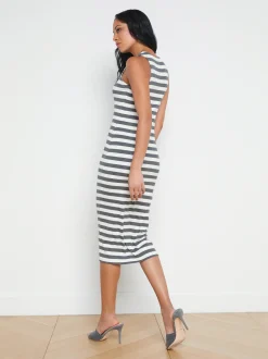L'AGENCE Spring Collection|Camisoles & Tanks|Nura Jersey Tank Dress Marengo/White Stripe