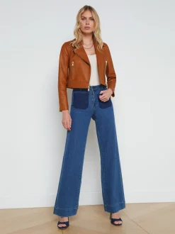 L'AGENCE Spring Collection|Best Sellers|Onna Leather Jacket Umber