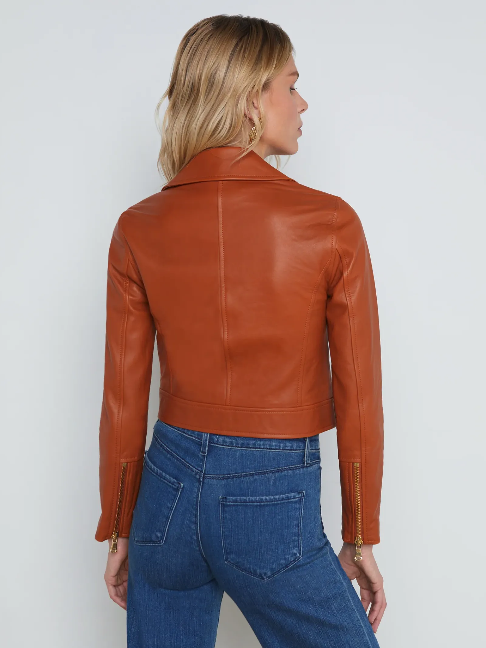 L'AGENCE Spring Collection|Best Sellers|Onna Leather Jacket Umber