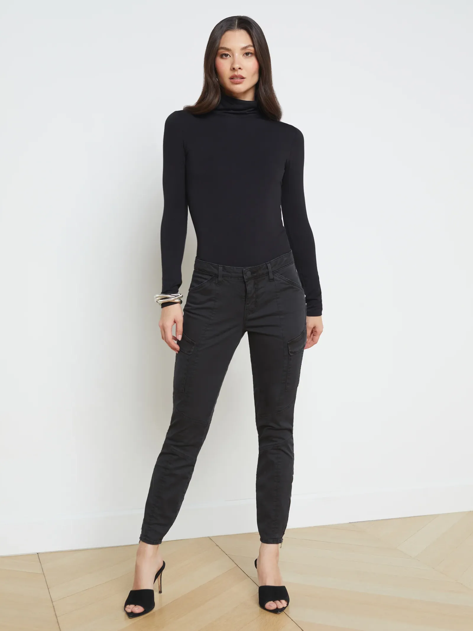 L'AGENCE All Things Black|Cargo Pants|Patton Cargo Skinny Pant Worn Black