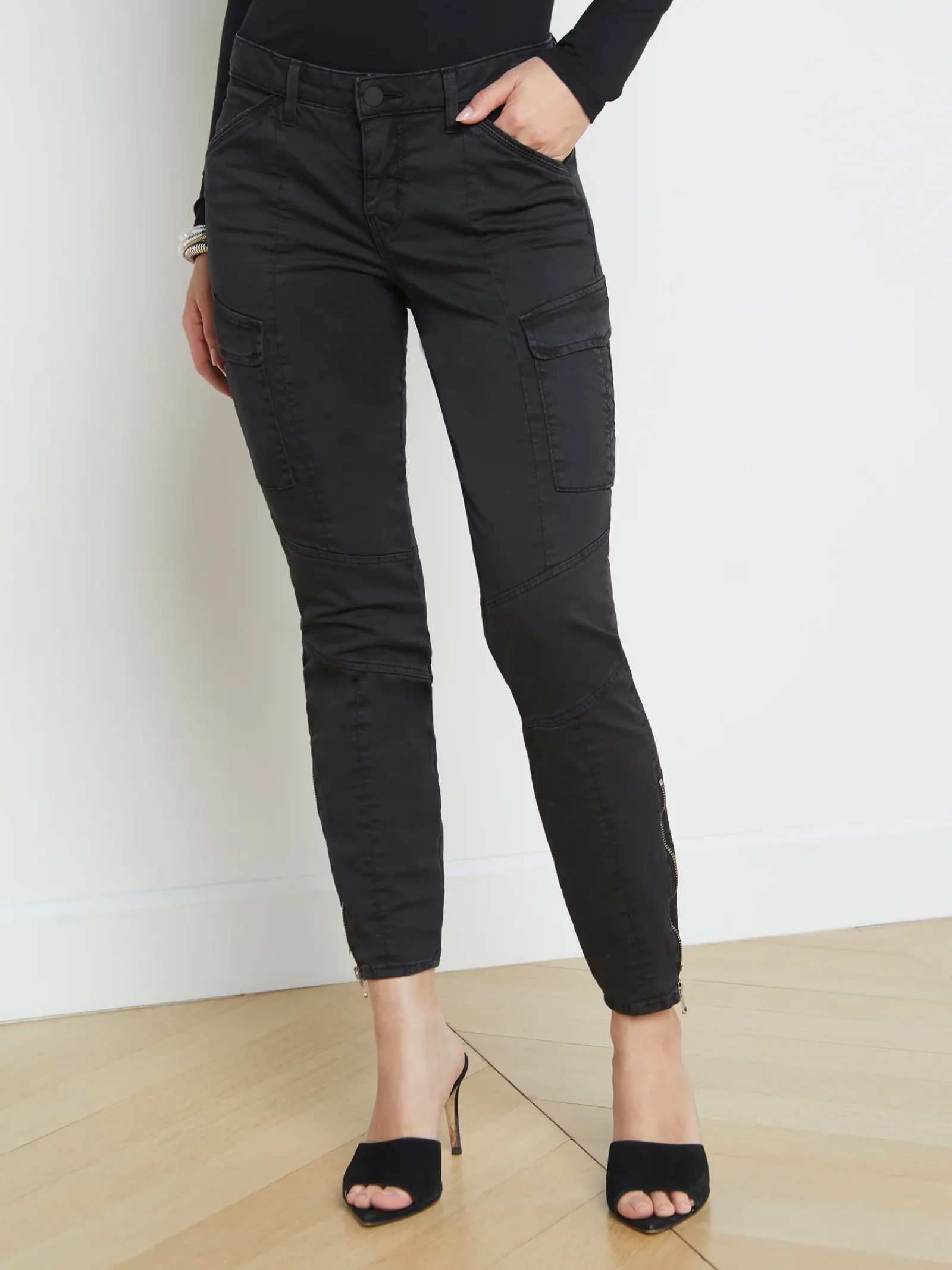 L'AGENCE All Things Black|Cargo Pants|Patton Cargo Skinny Pant Worn Black