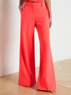 L'AGENCE Sets|Spring Collection|Pilar Wide-Leg Pant Neon Coral