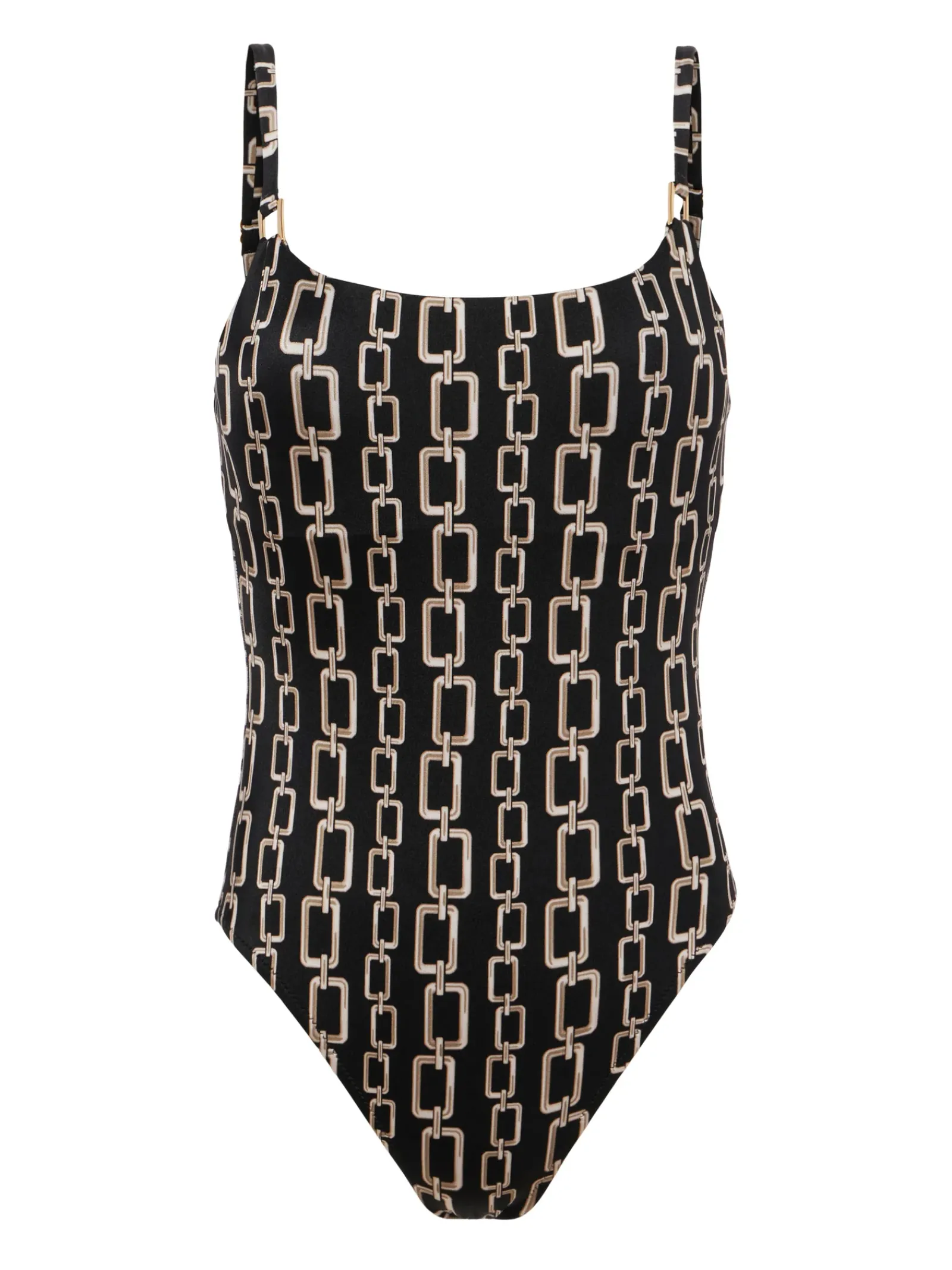 L'AGENCE Spring Collection|Swimwear|Remi One-Piece Swimsuit Black/Gold Chain