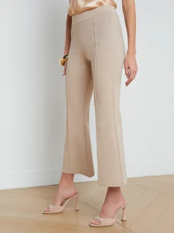 L'AGENCE Sets|Spring Collection|Ren Cropped Flare Knit Pant Pale Khaki