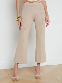 L'AGENCE Sets|Spring Collection|Ren Cropped Flare Knit Pant Pale Khaki