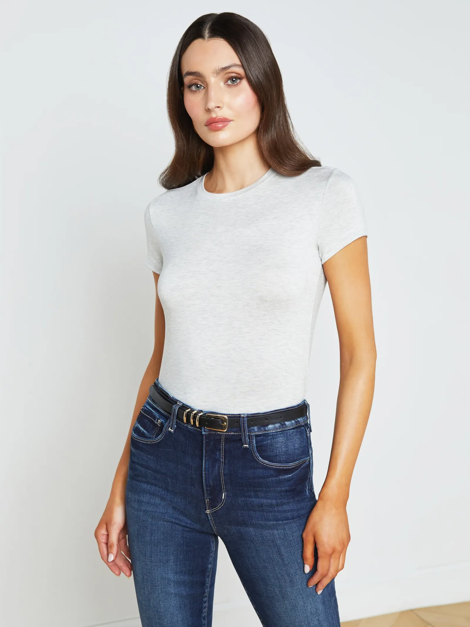 L'AGENCE Online Exclusives|Resort Collection|Ressi Fitted Tee Light Ash Grey