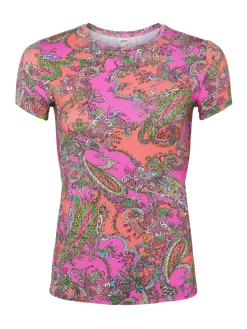 L'AGENCE Print Edition|Spring Collection|Ressi Fitted Tee Small Rhodamine Pop Paisley