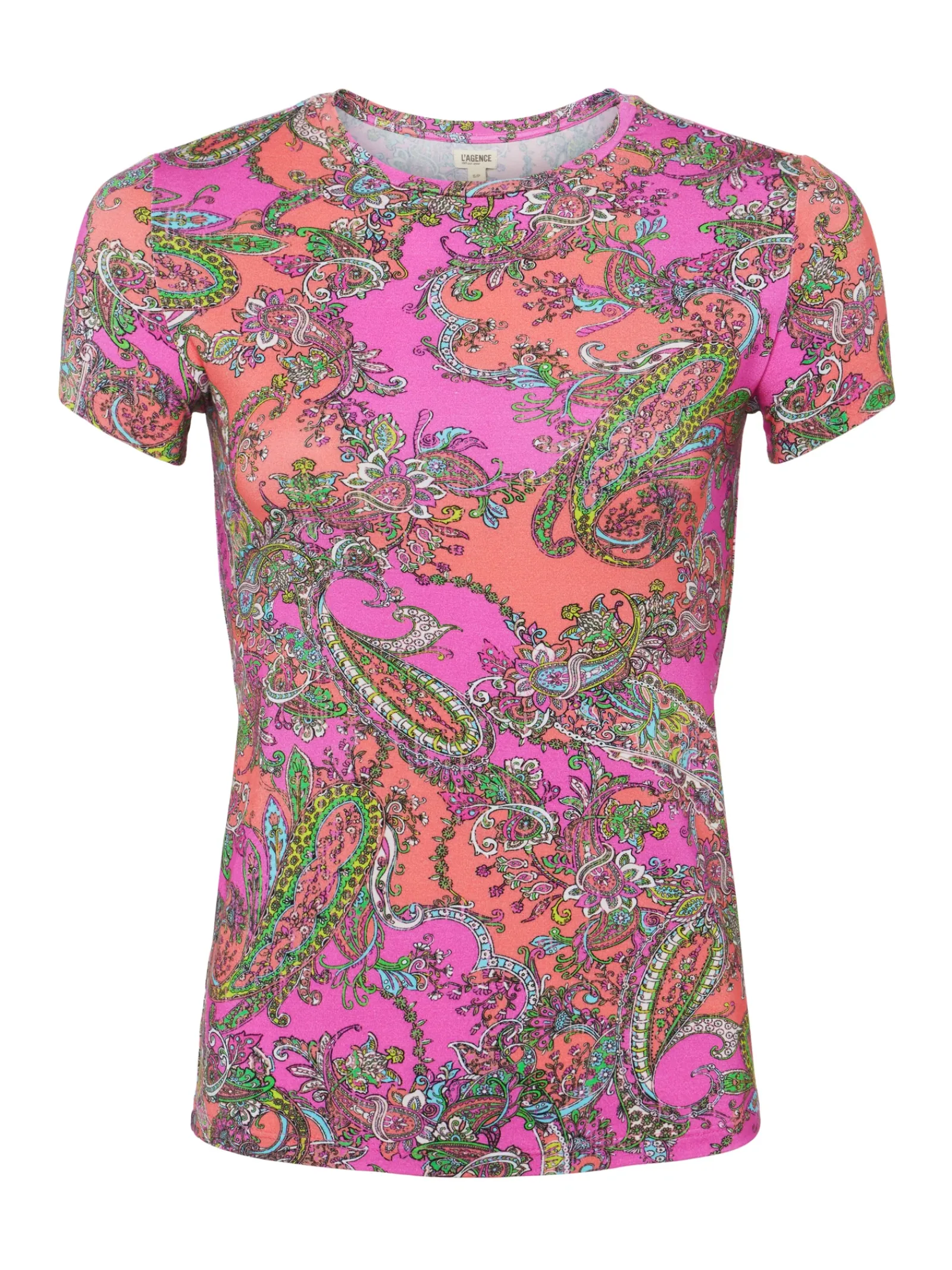 L'AGENCE Print Edition|Spring Collection|Ressi Fitted Tee Small Rhodamine Pop Paisley