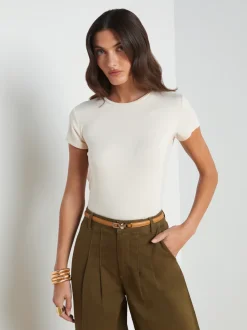 L'AGENCE Back in Stock|Spring Collection|Ressi Fitted Tee Bisque