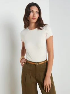 L'AGENCE Back in Stock|Spring Collection|Ressi Fitted Tee Bisque