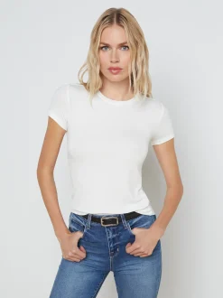L'AGENCE Nouveau Whites|Best Sellers|Ressi Fitted Tee White Micro Modal