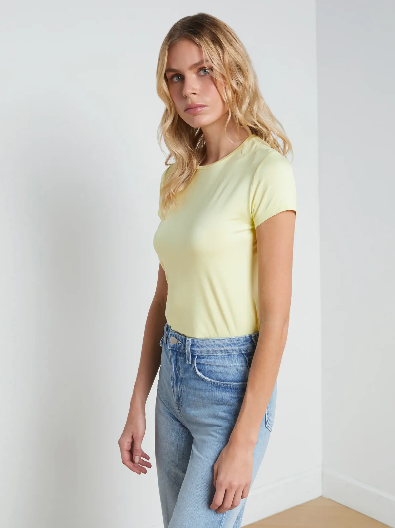 L'AGENCE Spring Collection|Tees|Ressi Fitted Tee Pale Daffodil