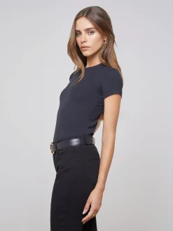 L'AGENCE All Things Black|Essentials|Ressi Fitted Tee Black Micro Modal