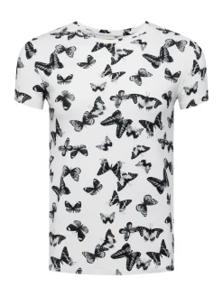 L'AGENCE Print Edition|Tees|Ressi Fitted Tee Black/White Small Butterfly