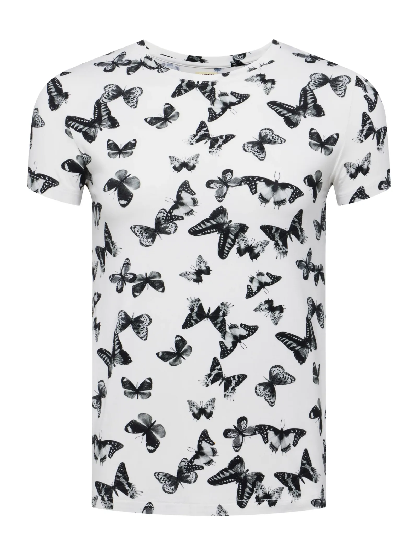 L'AGENCE Print Edition|Tees|Ressi Fitted Tee Black/White Small Butterfly
