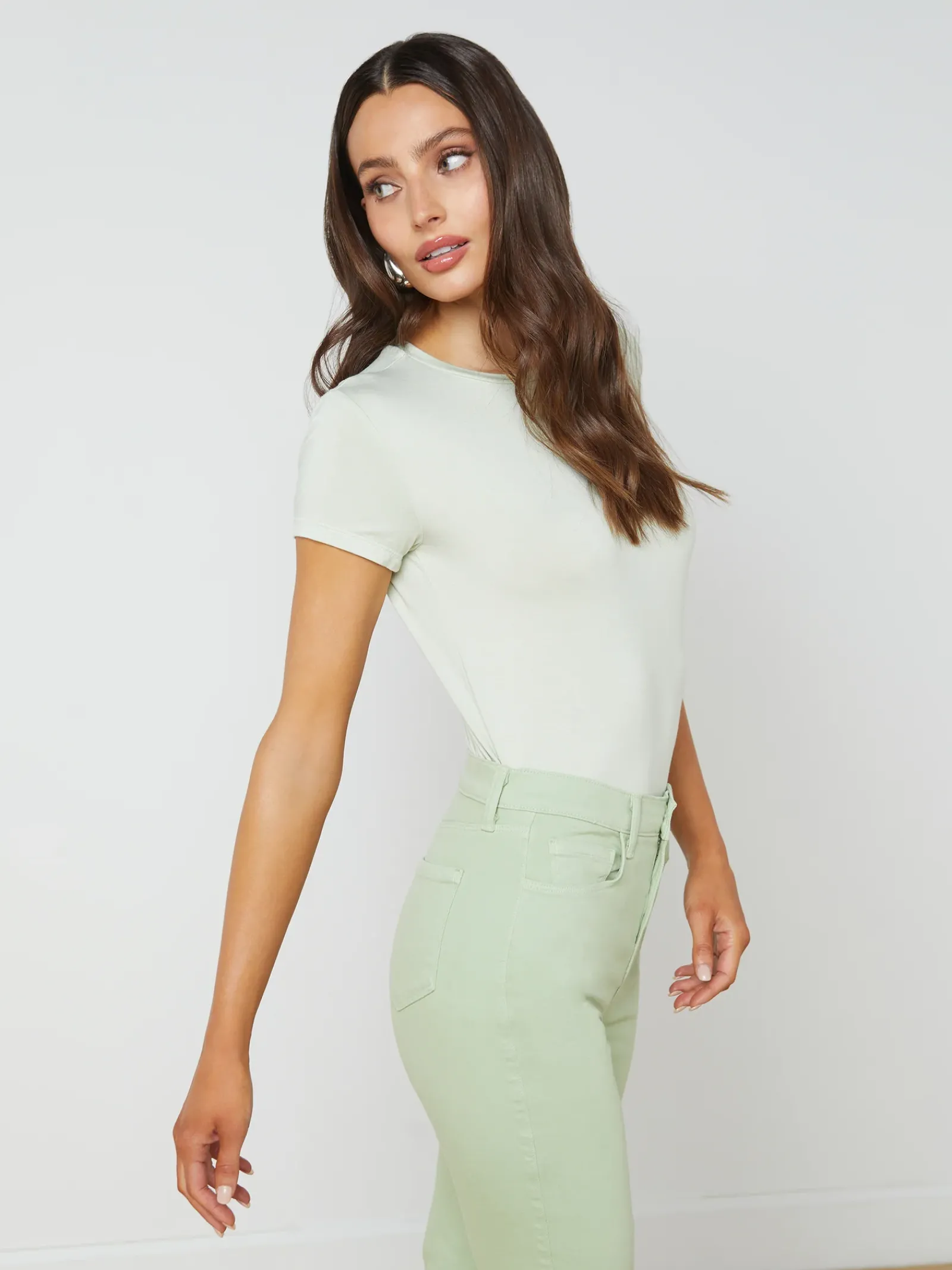 L'AGENCE Spring Collection|Tees|Ressi Fitted Tee Light Moss