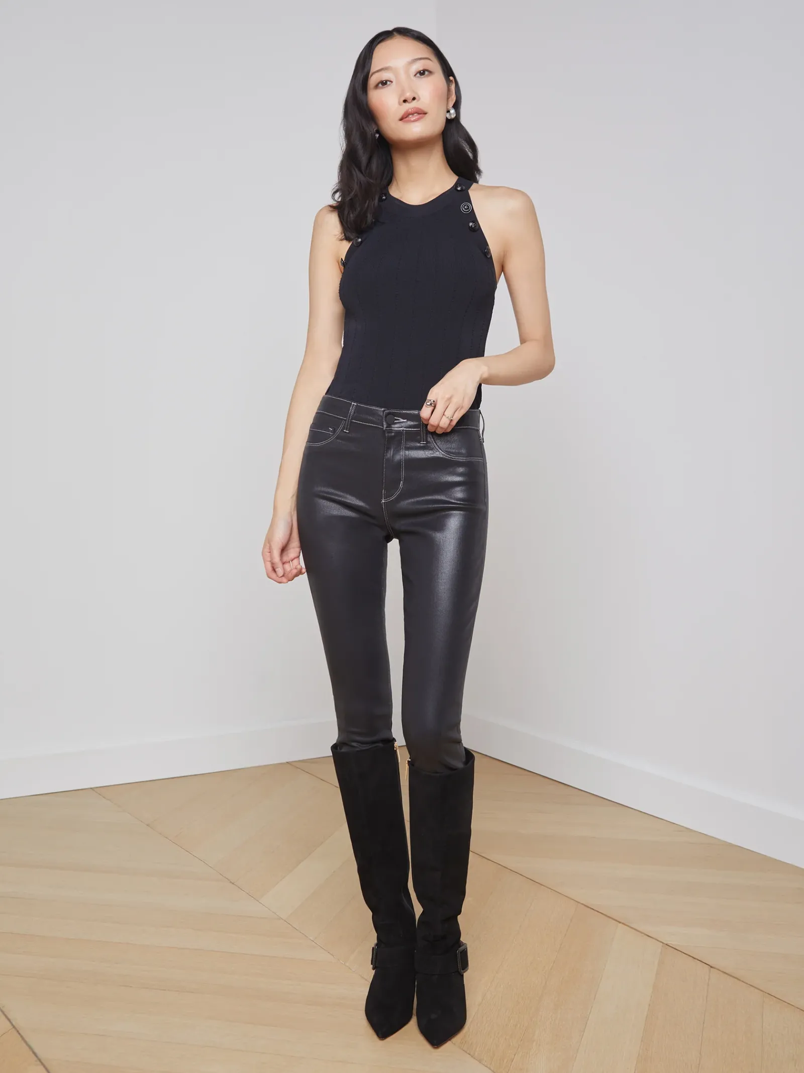 L'AGENCE All Things Black|Knitwear|Rosemary Tank Black/Black