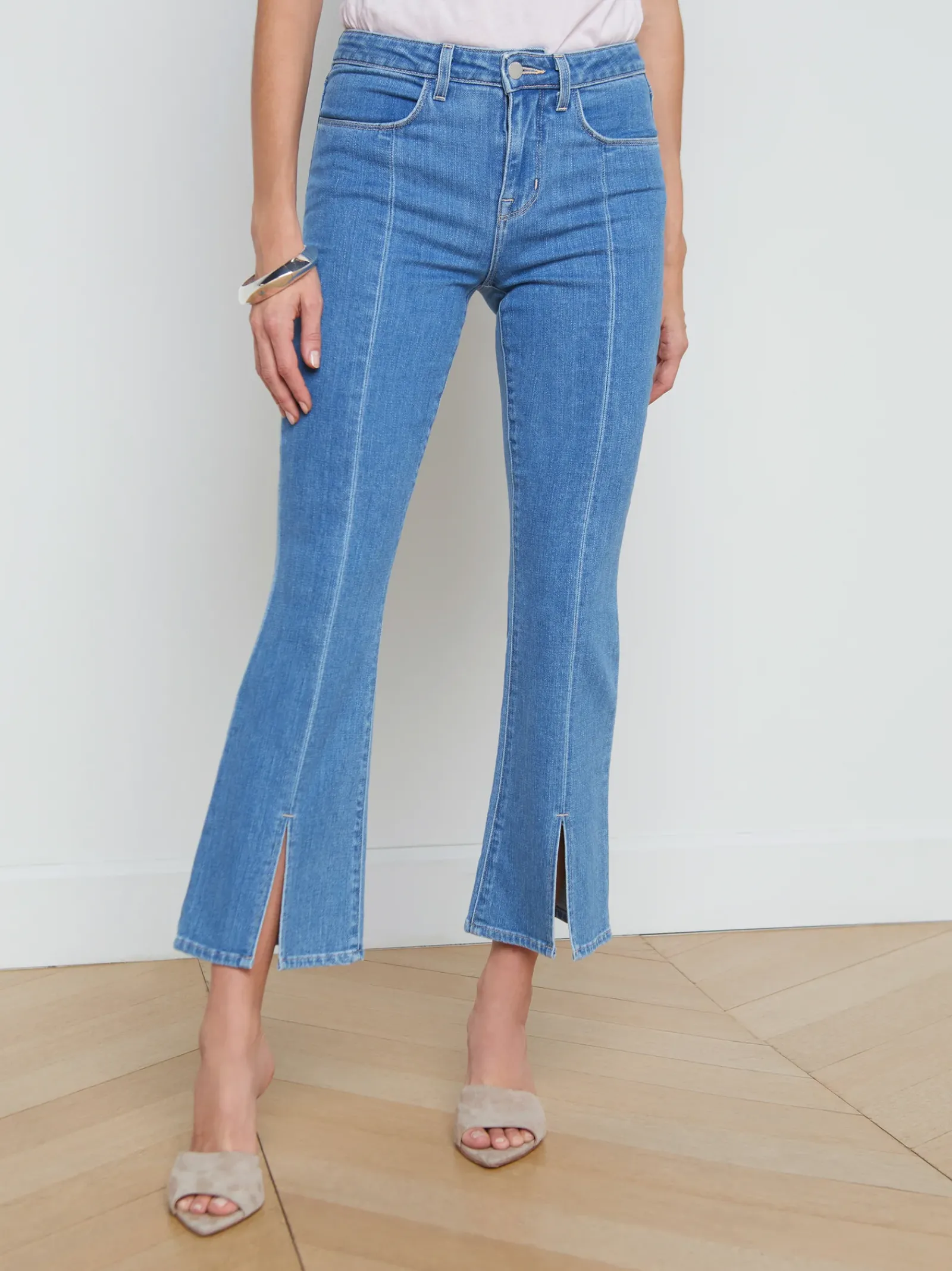 L'AGENCE Spring '24 Catalog|Petite|Rue Split-Hem Cropped Jean Vienna