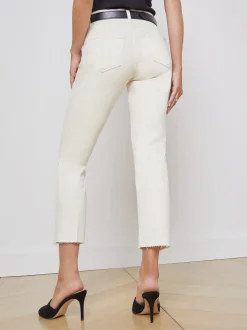 L'AGENCE Petite|Straight|Sada Slim-Leg Cropped Jean Vintage White