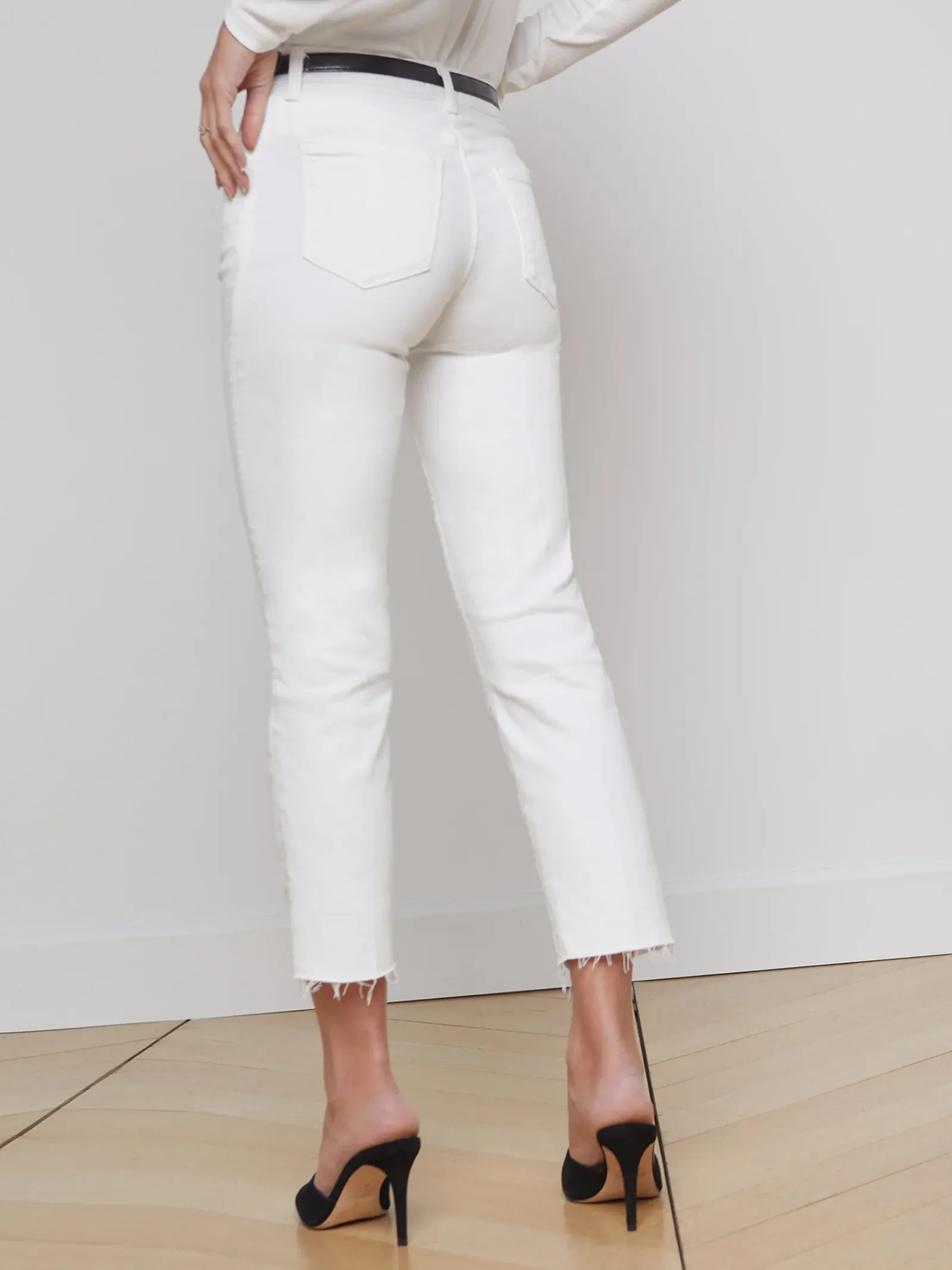 L'AGENCE Nouveau Whites|Petite|Sada Slim-Leg Cropped Jean Blanc