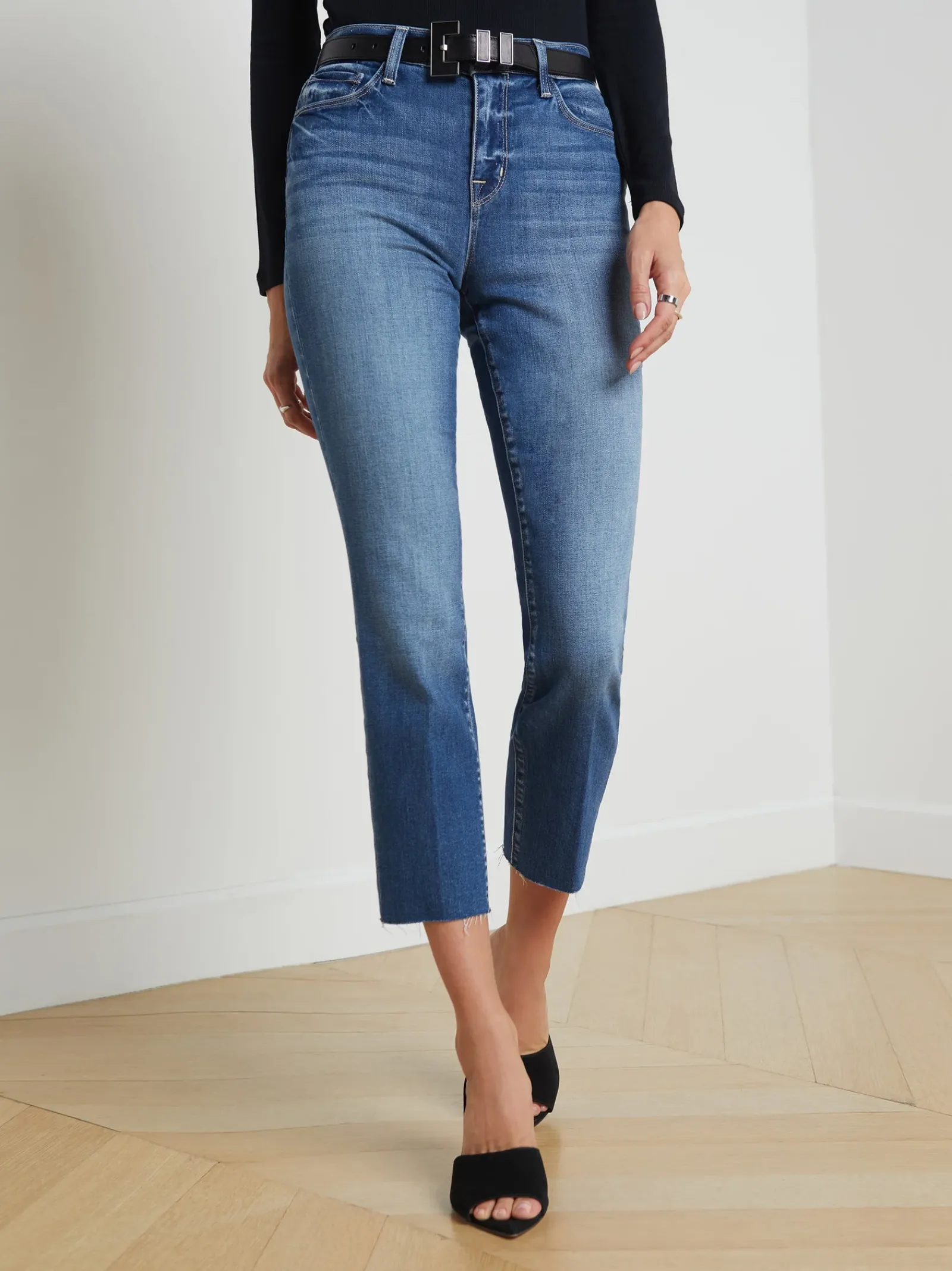 L'AGENCE Petite|Straight|Sada Slim-Leg Cropped Jean Cambridge