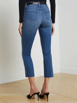 L'AGENCE Petite|Straight|Sada Slim-Leg Cropped Jean Cambridge