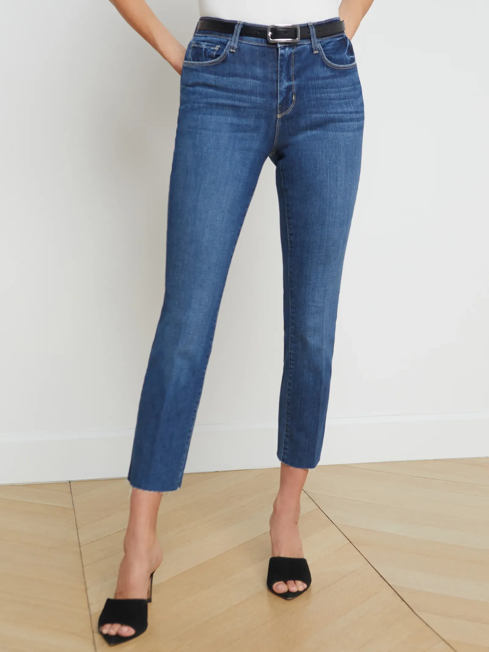 L'AGENCE Petite|Straight|Sada Slim-Leg Cropped Jean Laredo