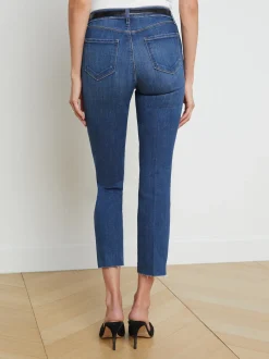 L'AGENCE Petite|Straight|Sada Slim-Leg Cropped Jean Laredo