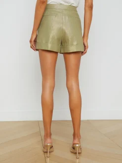 L'AGENCE Spring Collection|Linen|Safari Cotton-Linen Short Oil Green/Gold