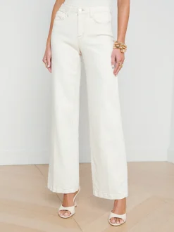 L'AGENCE Nouveau Whites|Back in Stock|Scottie Wide-Leg Jean Macadamia