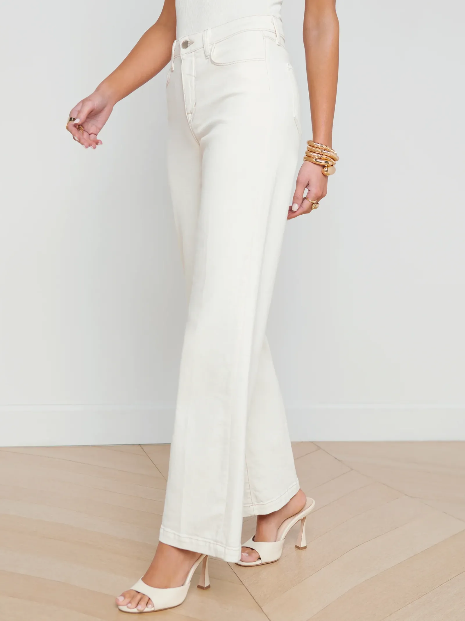L'AGENCE Nouveau Whites|Back in Stock|Scottie Wide-Leg Jean Macadamia