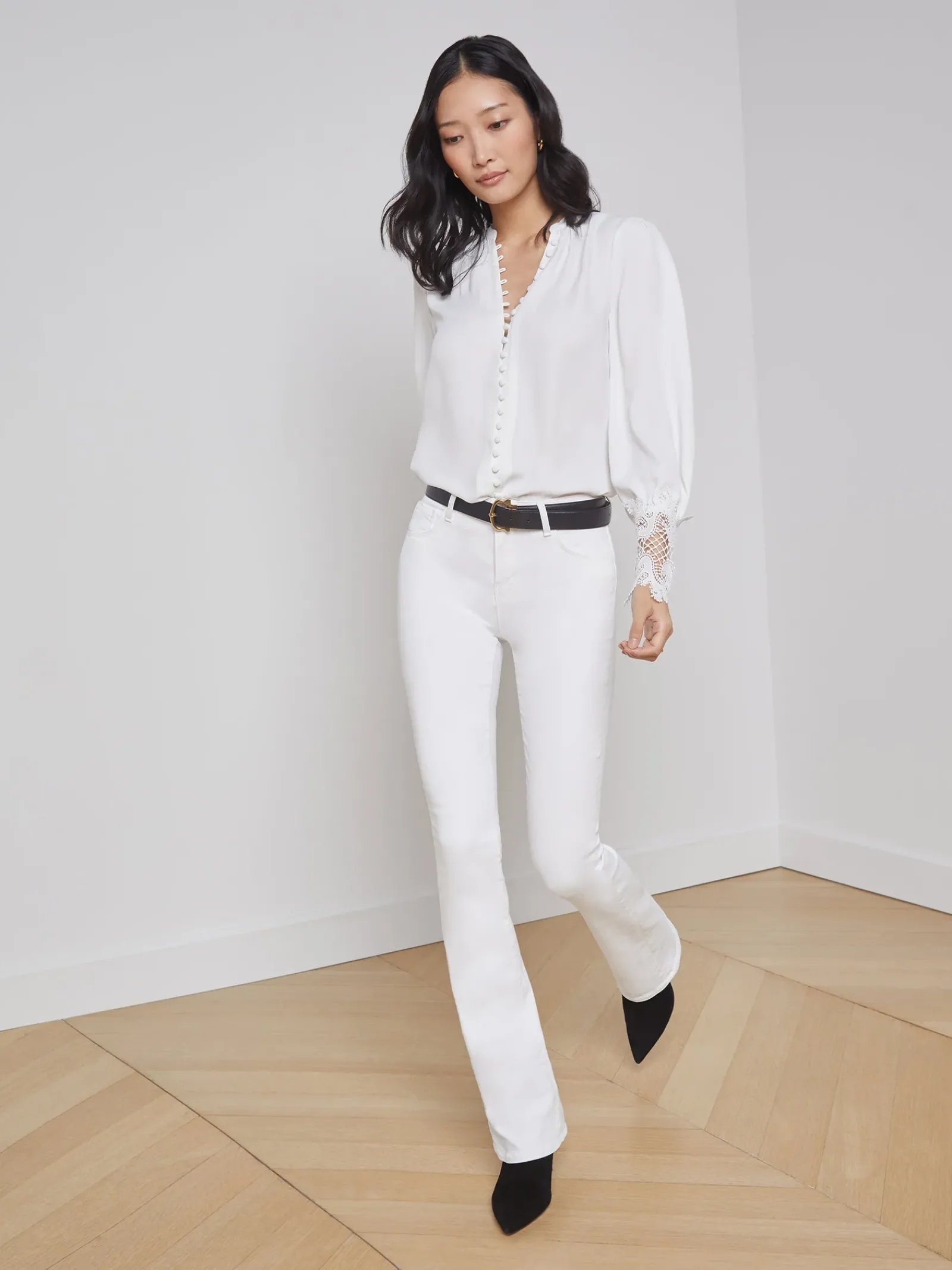 L'AGENCE Nouveau Whites|Straight|Selma Bootcut Jean Blanc