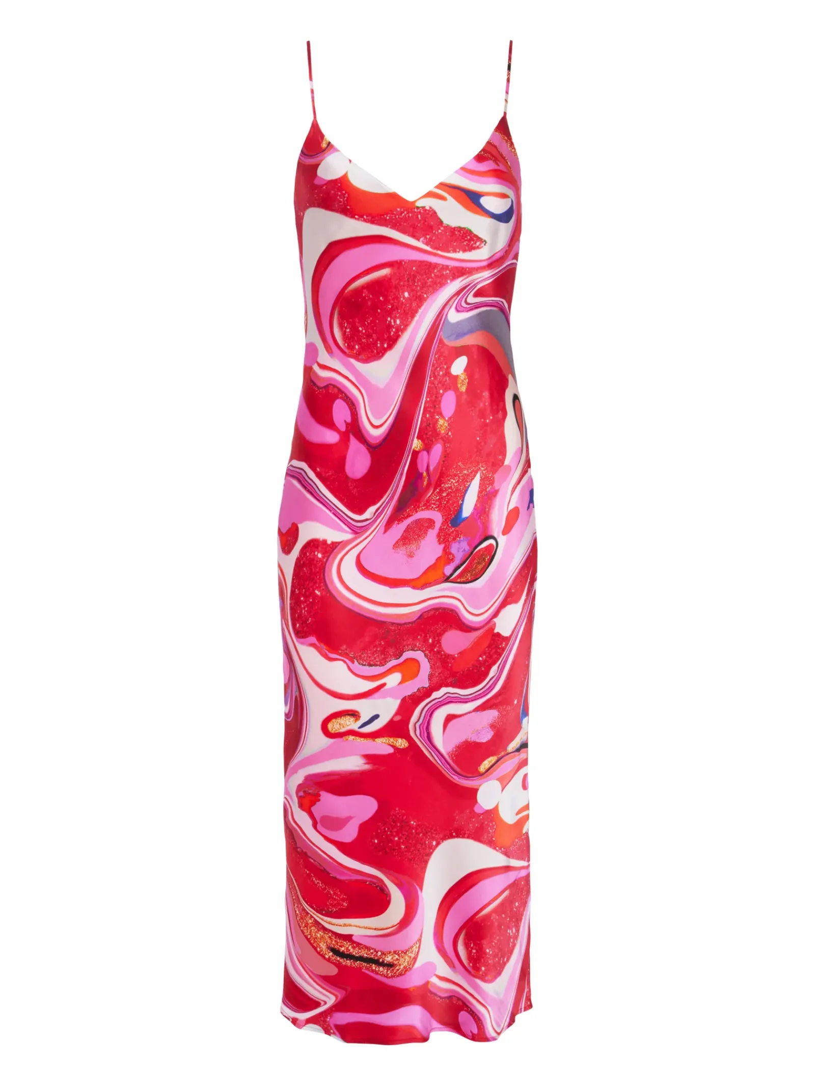 L'AGENCE Print Edition|Spring Collection|Seridie Silk Slip Dress Pink Multi Tie Dye Swirl