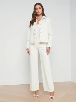 L'AGENCE Nouveau Whites|Spring Collection|Shuri Denim Jacket Macadamia