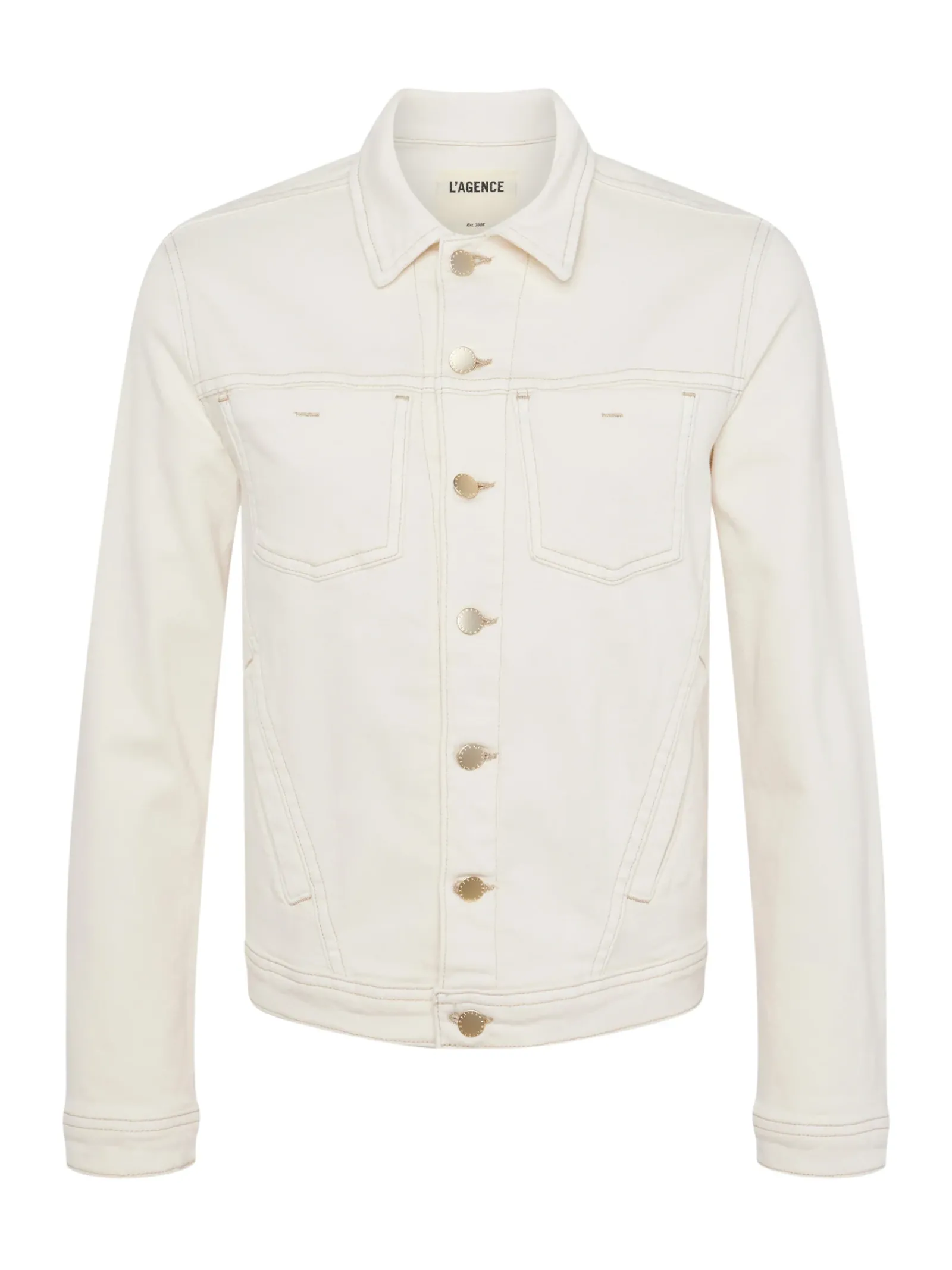 L'AGENCE Nouveau Whites|Spring Collection|Shuri Denim Jacket Macadamia