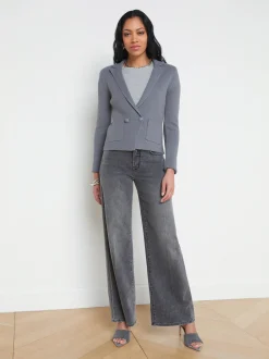L'AGENCE Spring Collection|Knitwear|Sofia Knit Blazer Shadow Grey