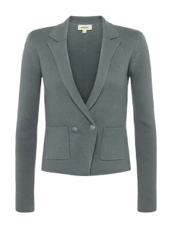 L'AGENCE Spring Collection|Knitwear|Sofia Knit Blazer Shadow Grey