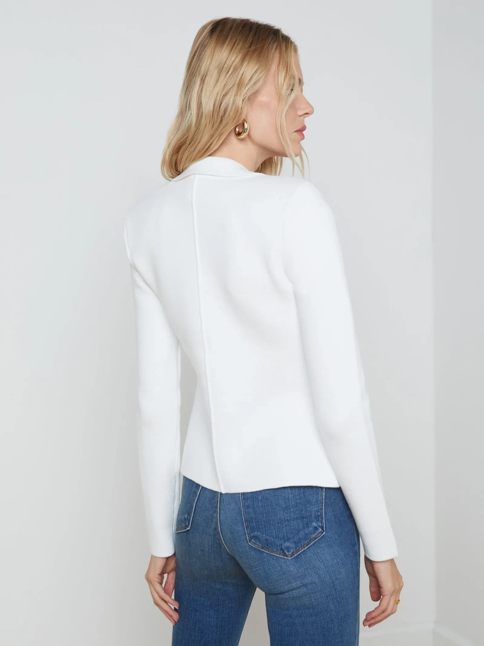 L'AGENCE Nouveau Whites|Essentials|Sofia Knit Blazer White