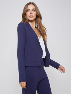 L'AGENCE Knitwear|Blazers & Jackets|Sofia Knit Blazer Midnight