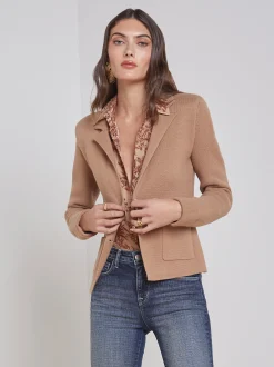 L'AGENCE Knitwear|Blazers & Jackets|Sofia Knit Blazer Ginger Snap