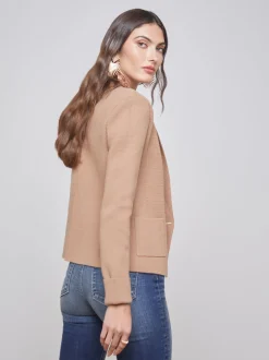 L'AGENCE Knitwear|Blazers & Jackets|Sofia Knit Blazer Ginger Snap