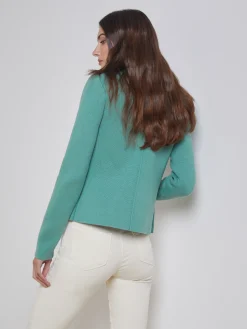 L'AGENCE Online Exclusives|Knitwear|Sofia Knit Blazer Frosty Spruce
